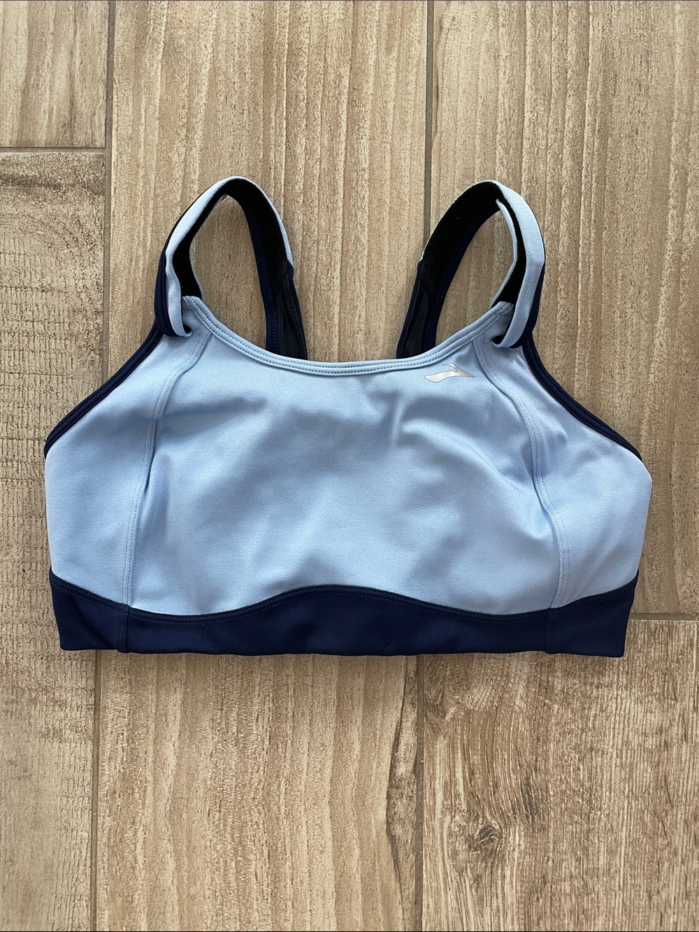Brooks light and dark blue sports bra, size 36D, EUC